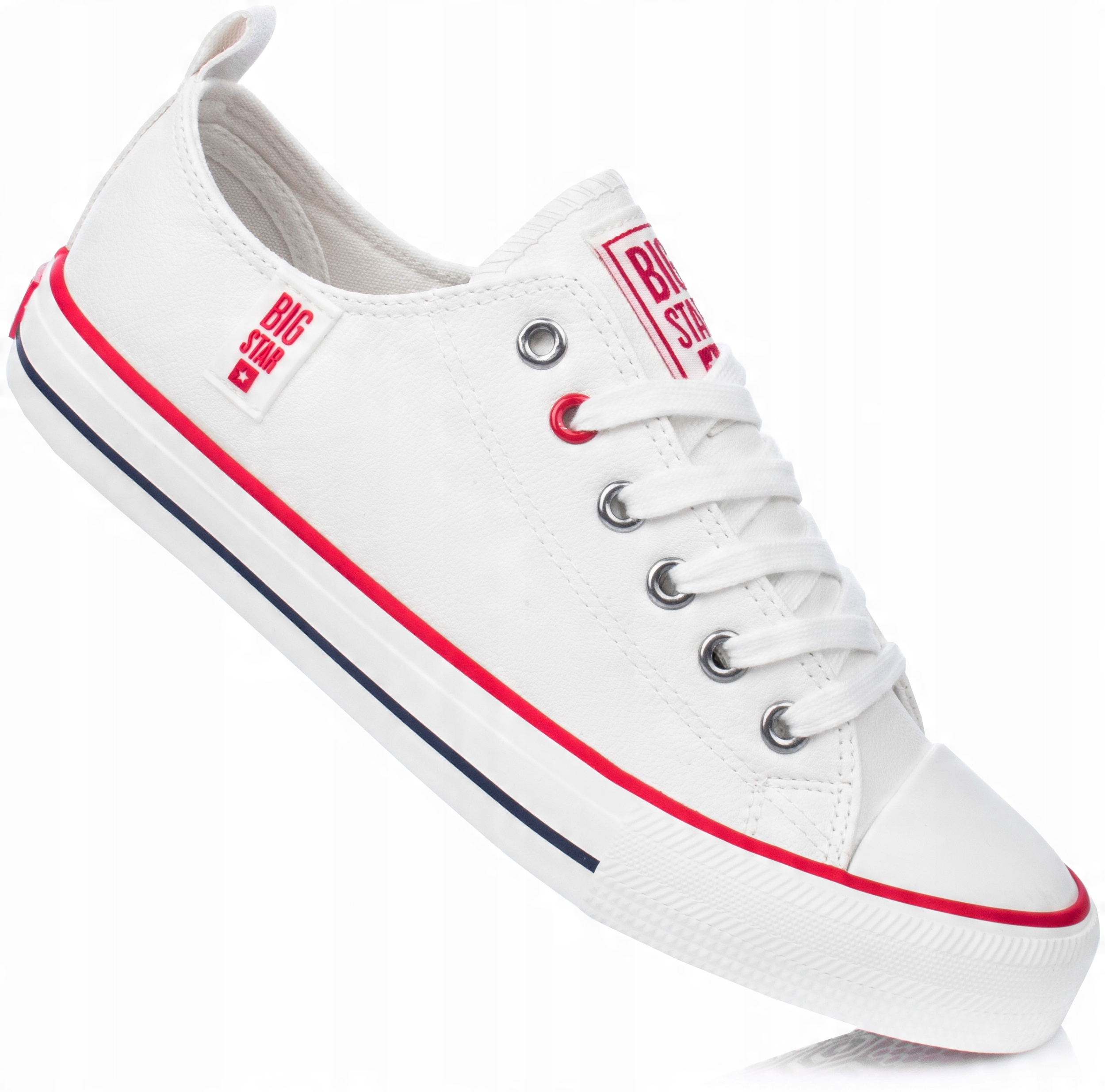 

Big Star Damskie Trampki Niskie Ekoskóra Białe 41