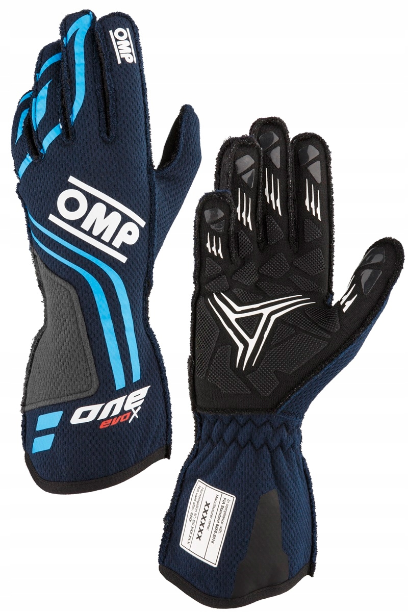 Rukavice Omp One Evo X homologácia Fia 8856-2018 tmavomodré veľ. S