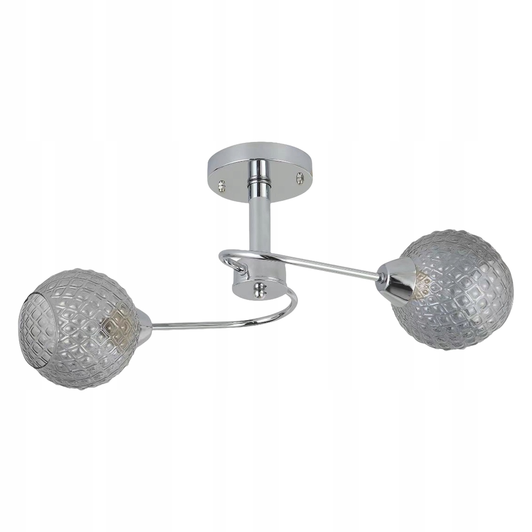Eko-Light Oakland ML9749 Stropní Svítidlo Stropní Svítidlo 2xE27 Chrom Kouřové Sklo