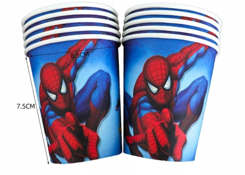 KUBKI papierowe SPIDERMAN Marvel URODZINY 10 szt.