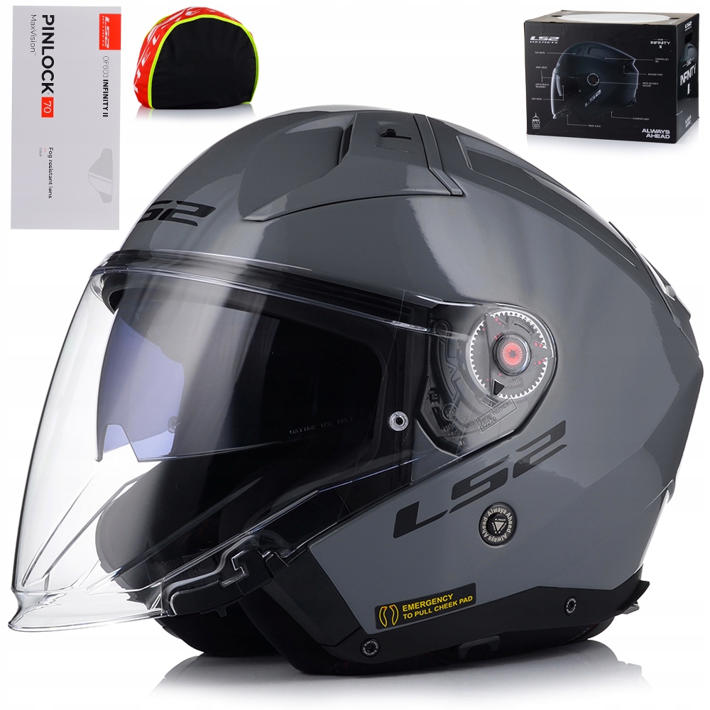Otvorená Motocyklová Prilba LS2 OF603 Nardo Grey Pinlock Antipara Blenda