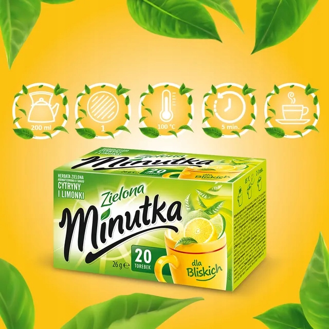 Levně 12 x Čaj čaj Minutka s citronem a limetkou 20 sáčků