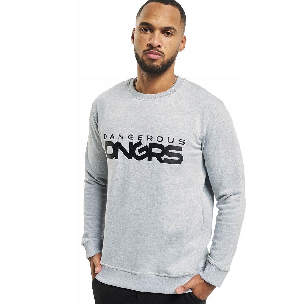 Mikina bez kapuce Dangerous Beweare světle šedá XL