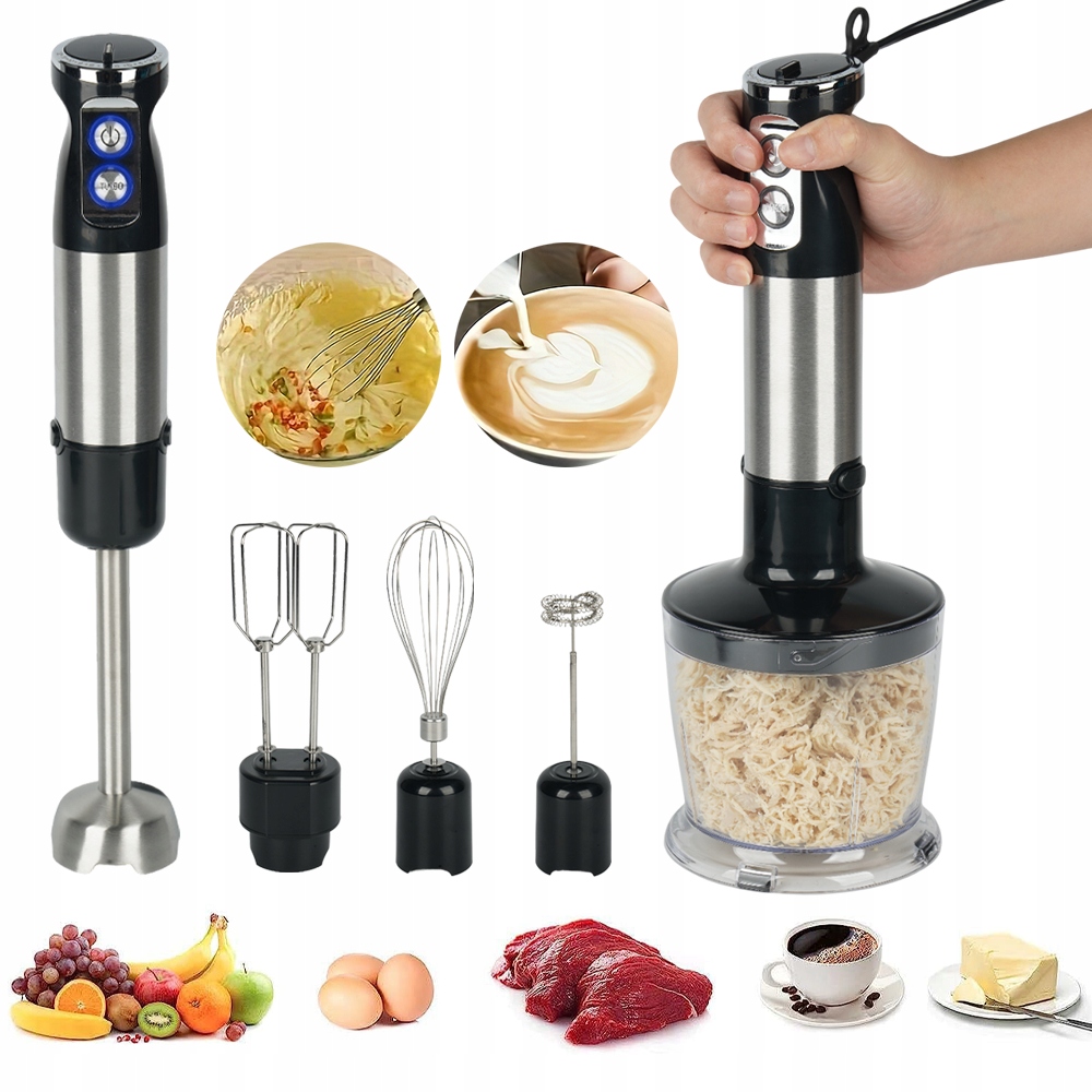 Ruční Mixér, Multifunkční Mixér, Výkonný Turbobřitý Drtič 800 W