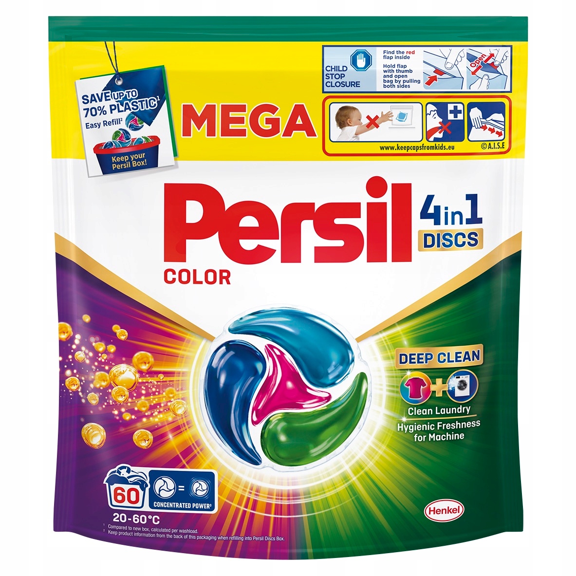 Levně Persil Deep Clean Discs 4V1 Kapsle Na Barevné Prádlo 60 Praní Výkonné