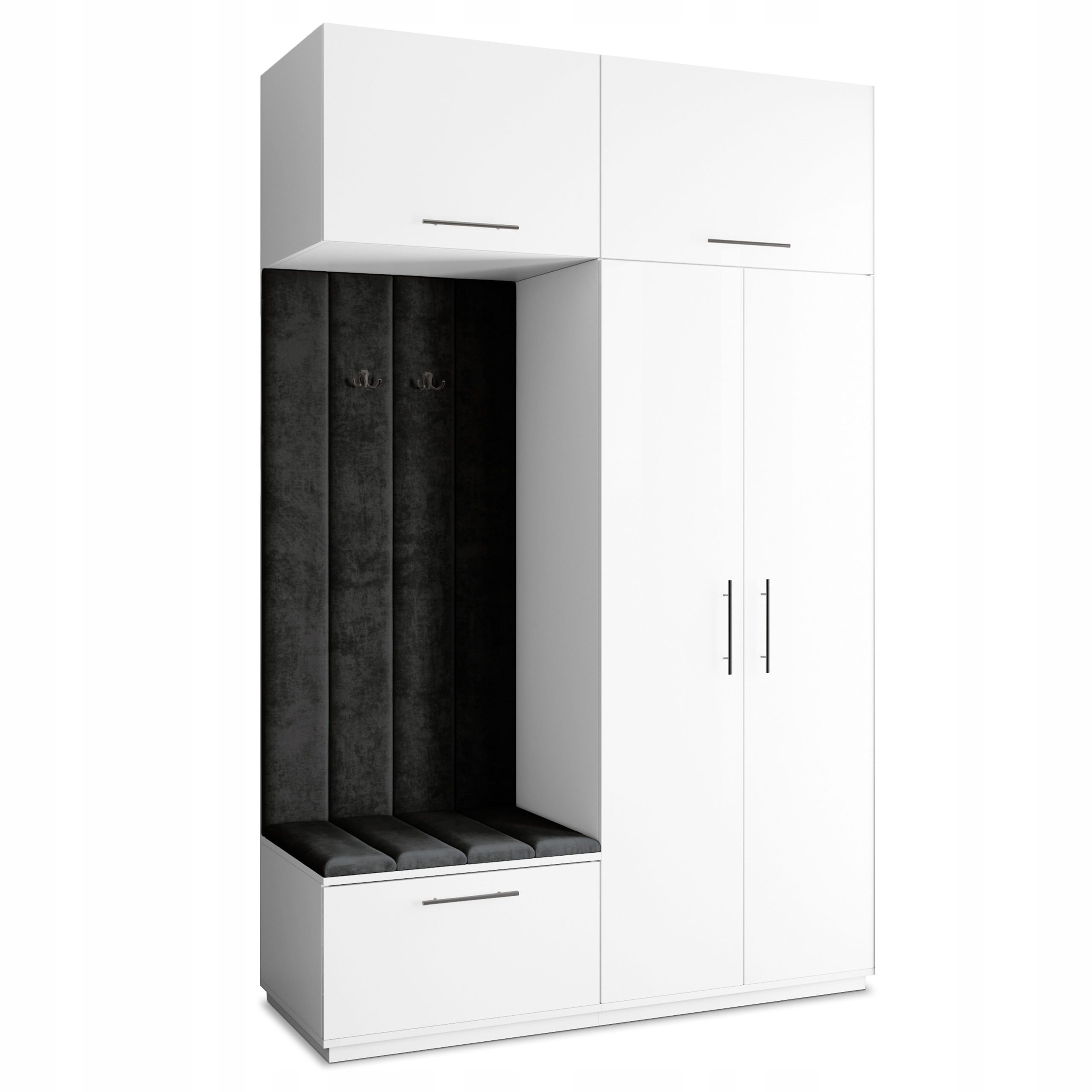 Šatní skříň Rema 150/240/60 cm Skříň do předsíně Moderní bílá