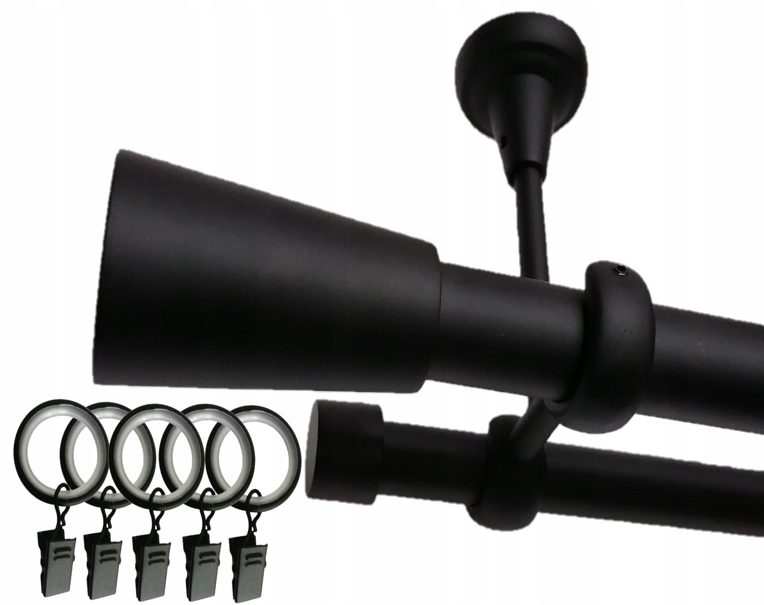 

Karnisz podwójny sufitowy Fi25+19/220cm żabki Loft