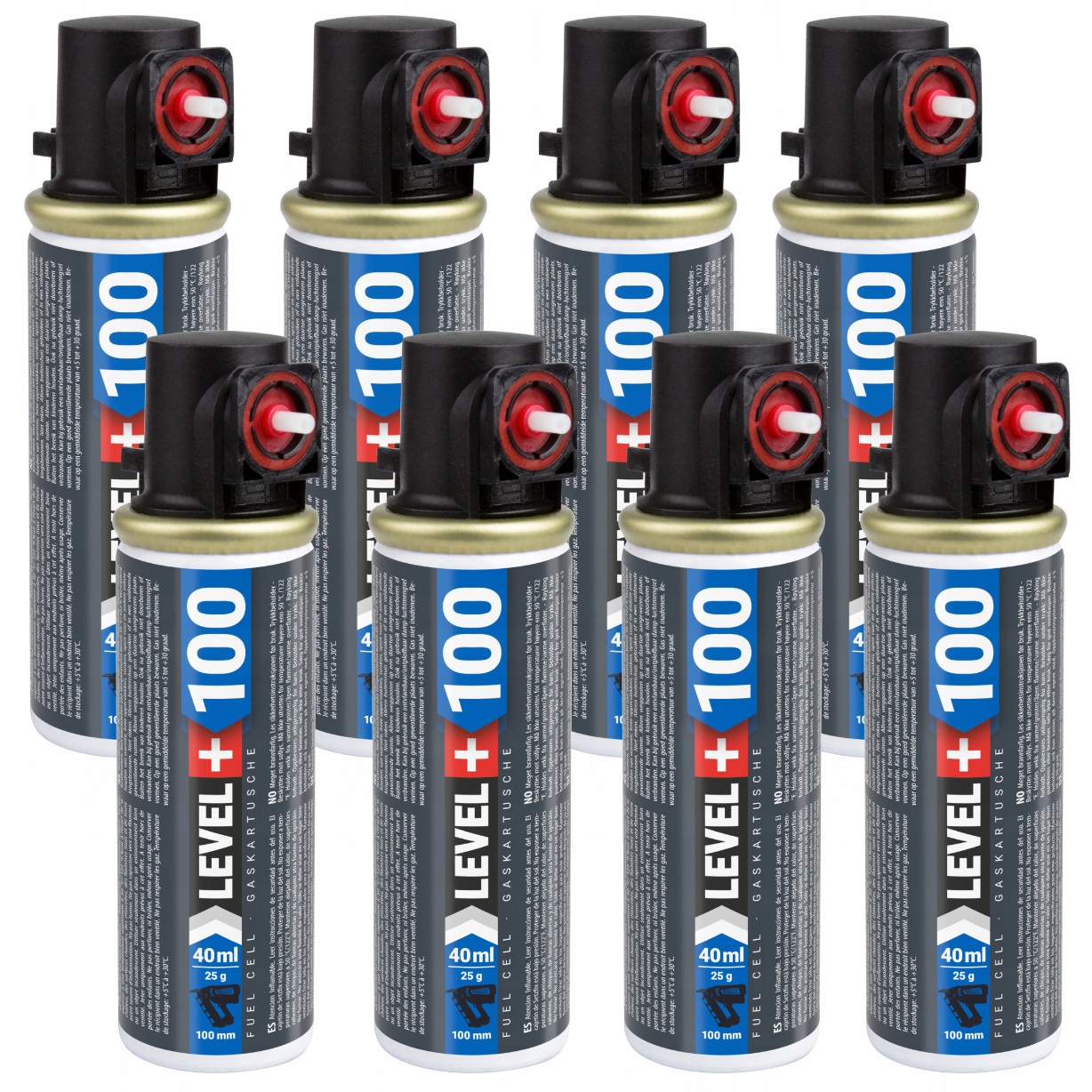 Plyn do plynových hřebíkovaček 100 mm 40 ml 25 g LEVEL+100 8 ks