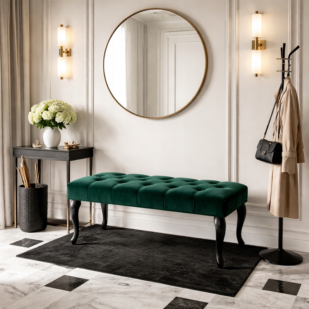 Čalúnená lavica Chesterfield, glamour, prešívaná, farby 80 cm