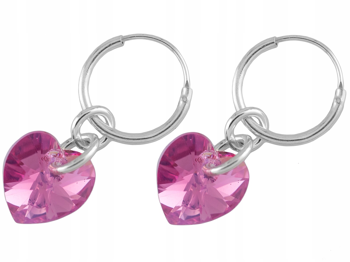 

Versil kolczyki koła 10 mm serca Swarovski Srebro