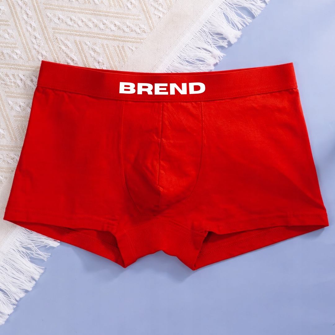 Czerwone bokserki bawełniane męskie BREND Roz S Marka bez marki