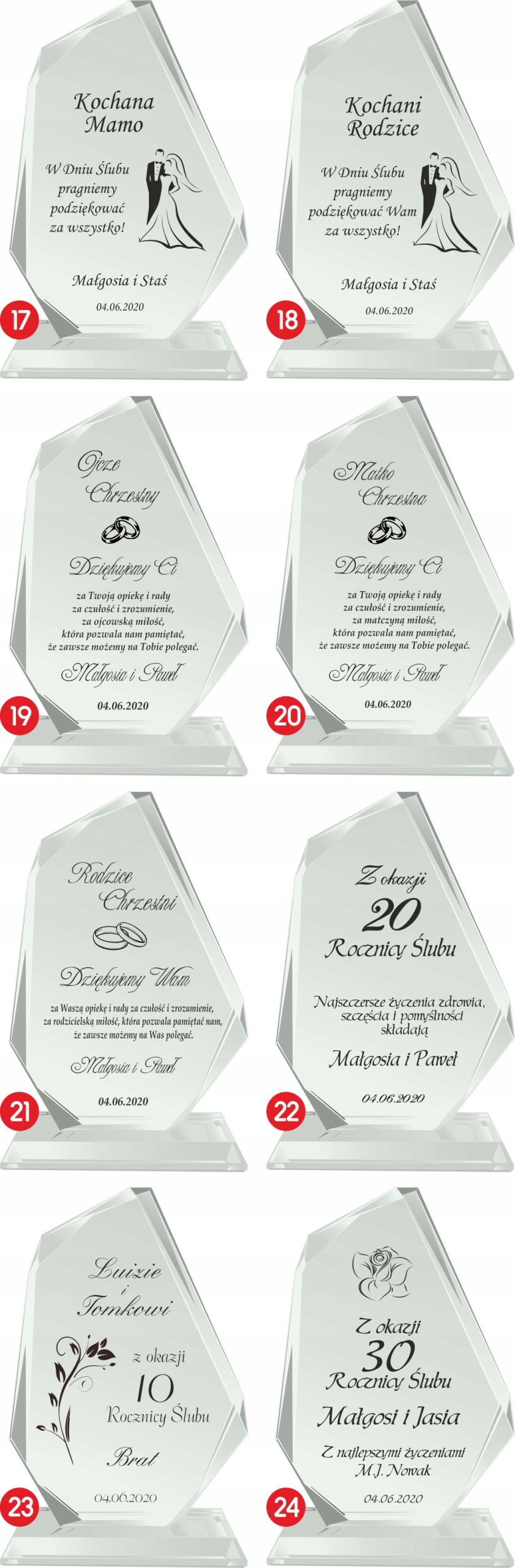 PREZENT PAMIĄTKA URODZINY 1-99 LAT ROCZNICA ŚLUBU Głębokość produktu 5.5 cm
