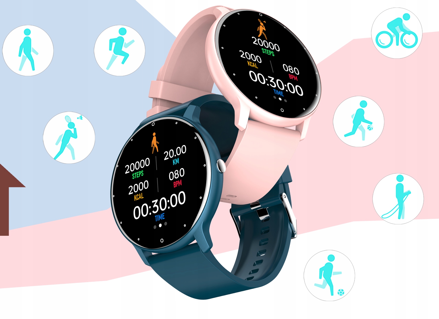 Zegarek SMARTWATCH SMS KROKI PULS POLSKIE MENU Rodzaj cyfrowe