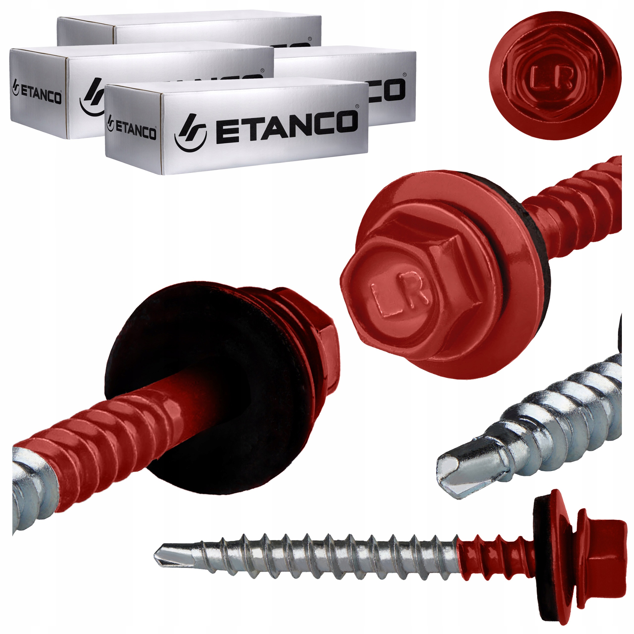 Farmářské vruty 4,8x50 mm Ral 3011 400 ks plechových vrutů Etanco GTF2 Z14