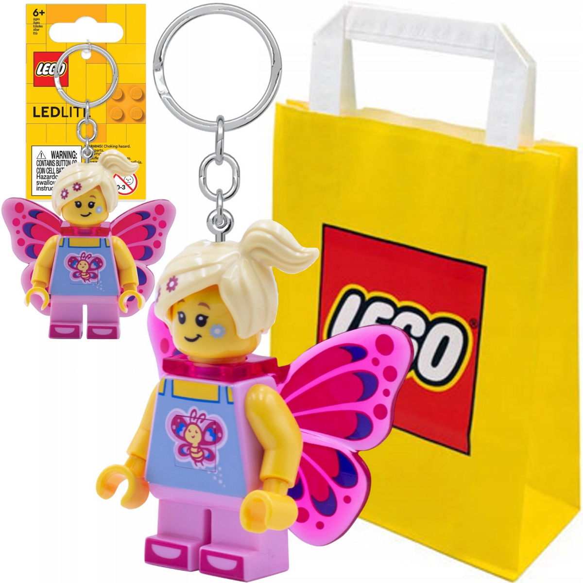 Lego Brelok Latarka Led Motylek Dziewczynka Motyl Torba Prezentowa