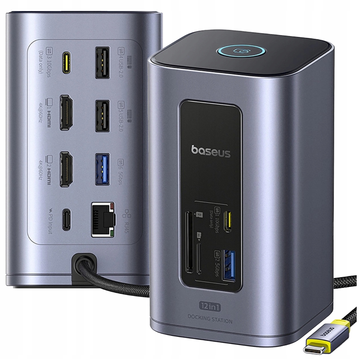 Baseus Hub 12v1 Dokovacia Stanica Usb-c Hdmi Usb-a RJ45 Sd microSD Pd 100W
