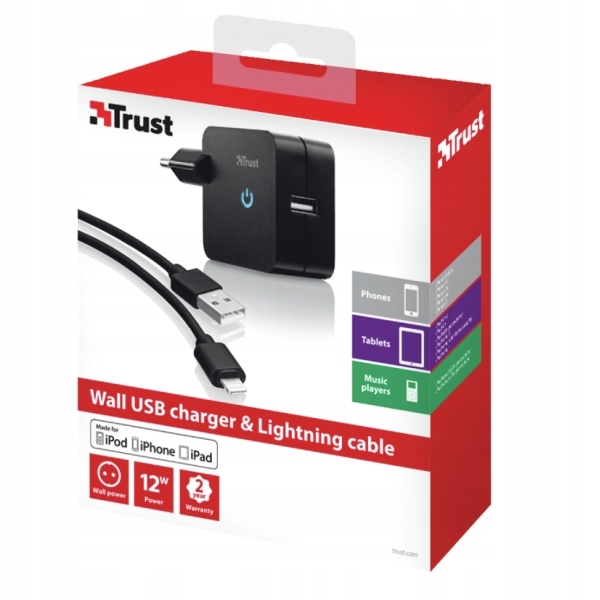 Trust Zasilacz Ładowarka Usb 12W Lightning 20232