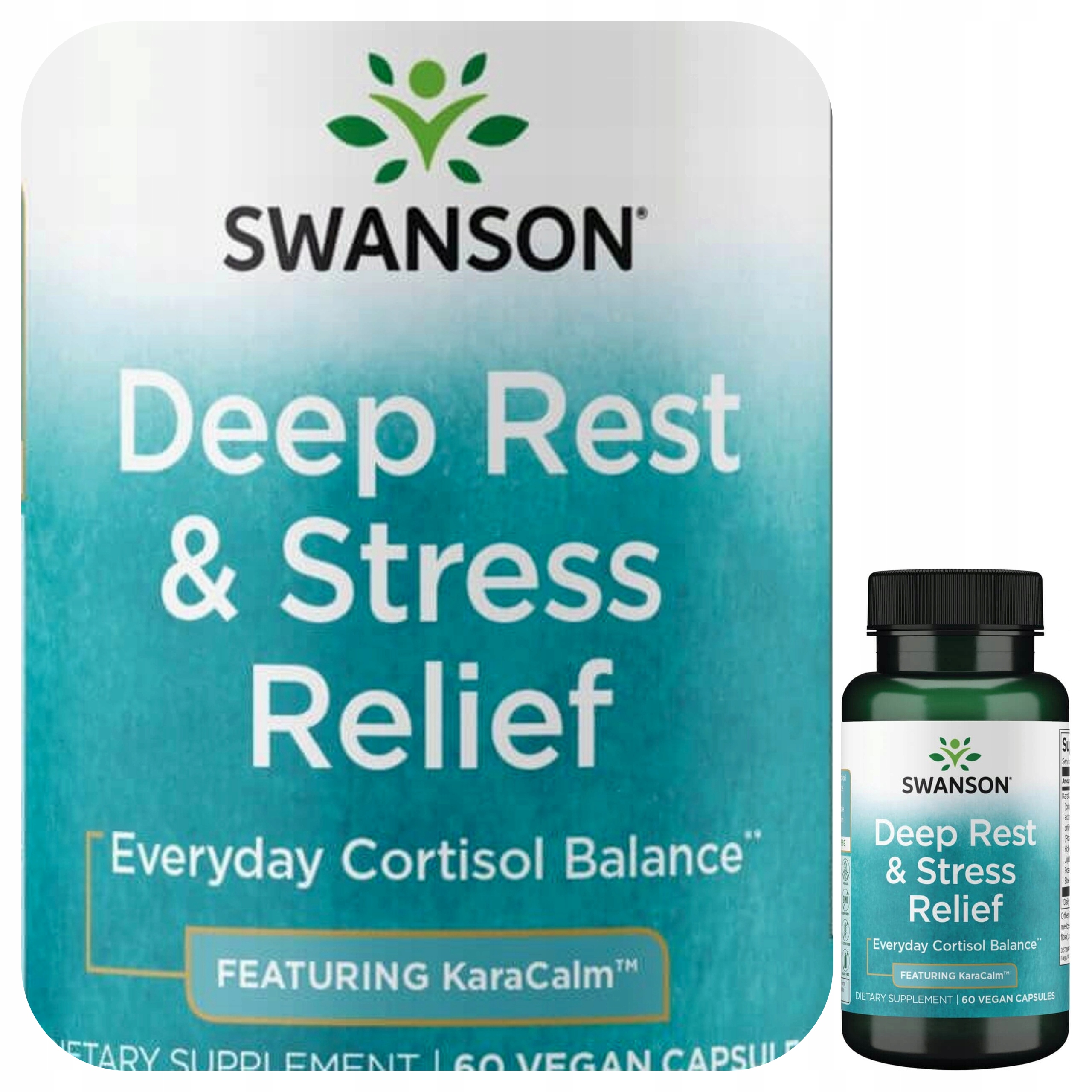 Swanson Deep Rest And Stress Relief Ashwagandha L-Teanina Magnez 60 kaps.