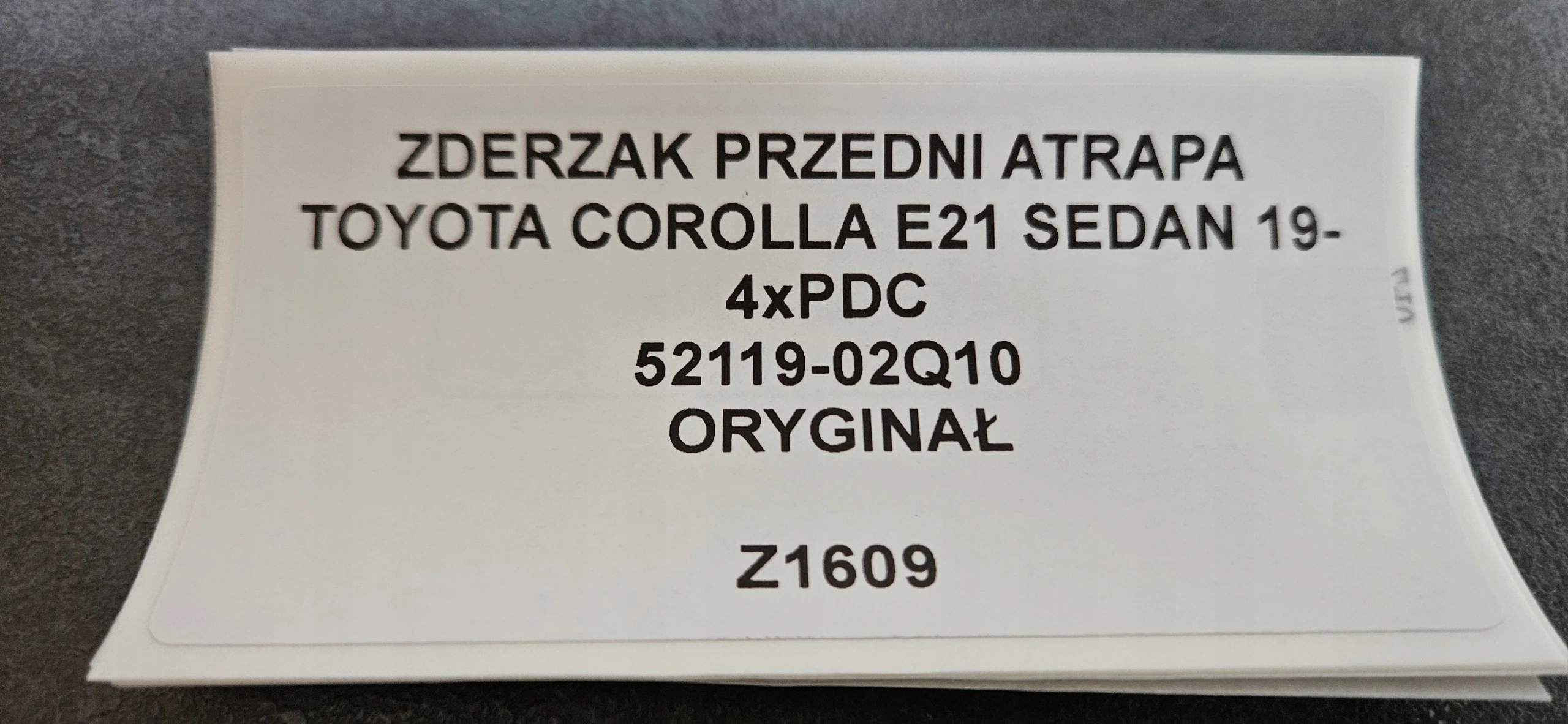 front bumper TOYOTA COROLLA E21 sedan 19- 4XPDC original 52119-02Q10
