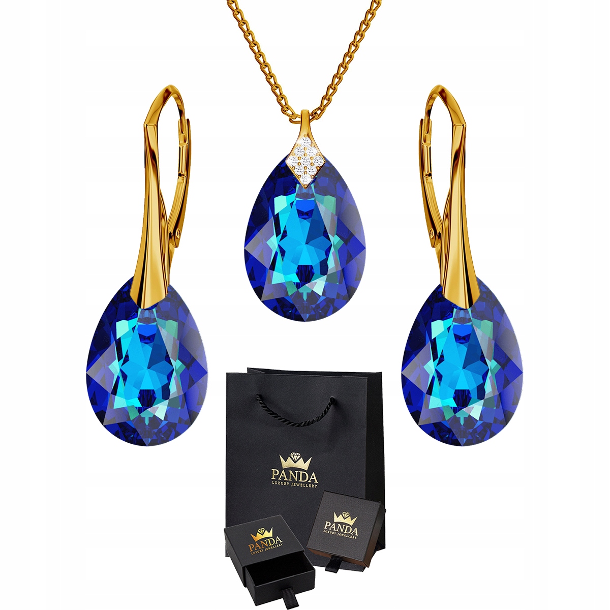 

Pozłacany Komplet Biżuterii Swarovski Srebro 925