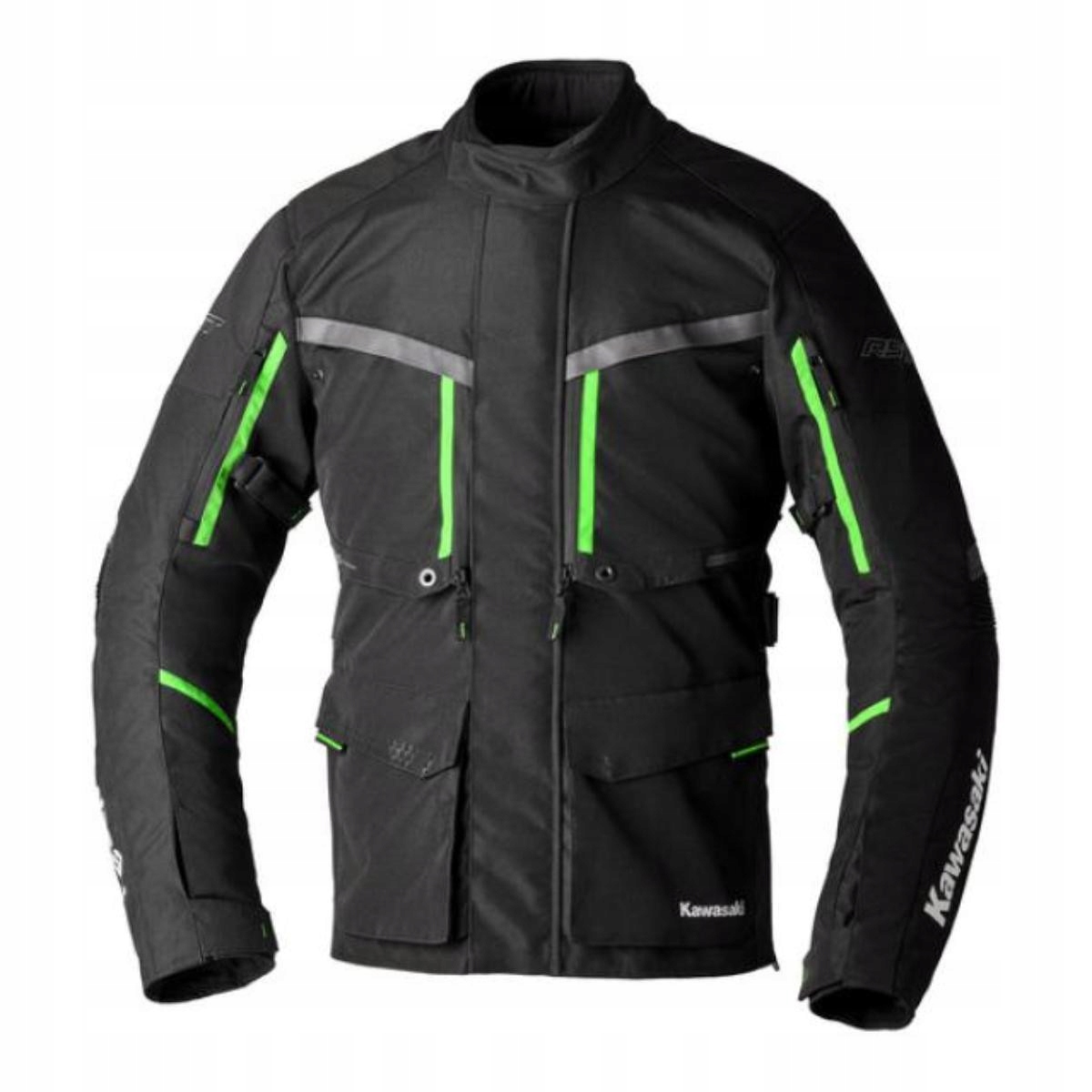 Turistická bunda Kawasaki Tier Touring Jacket čierna/sivá/zelená L
