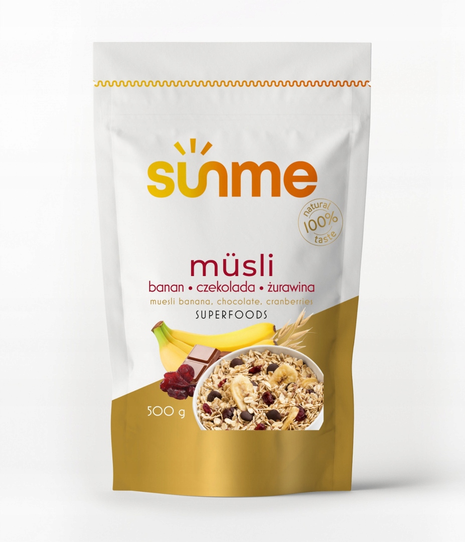 Levně 4x Sunme Musli banánovo-čokoládovo-brusinkové 500 gramů