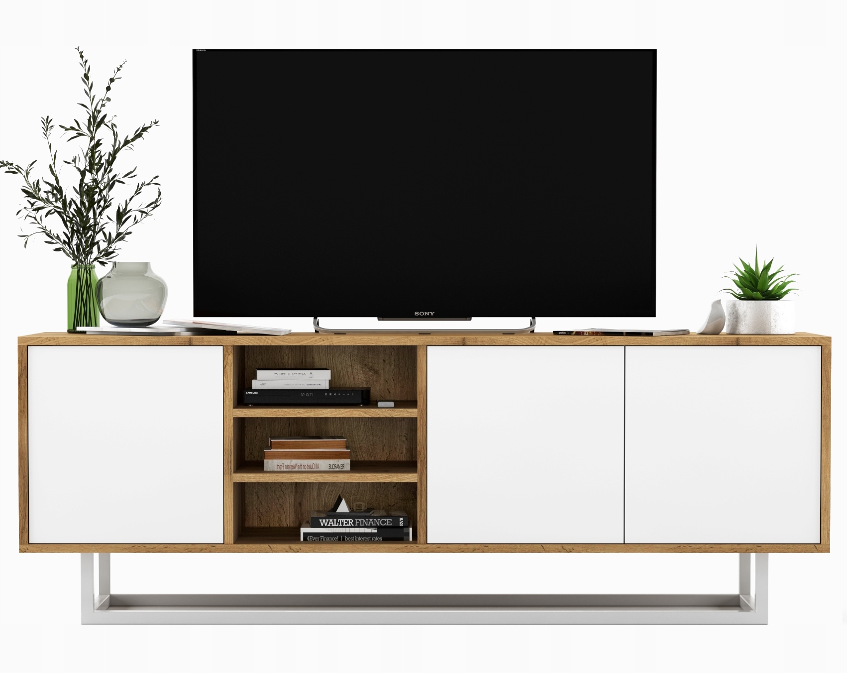 Szafka Rtv Loft Industrialna wotan biały Mat 150cm