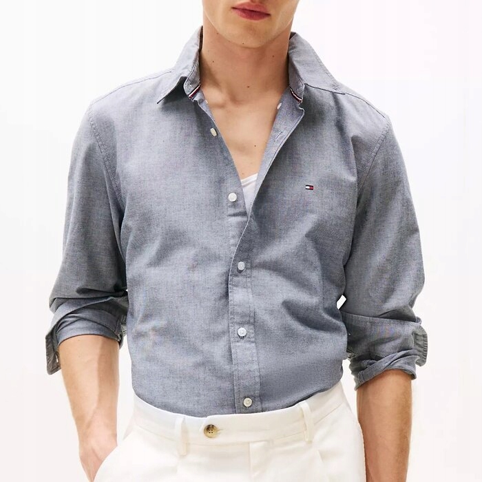 Košile Tommy Hilfiger bavlněná šedá pánská XL (nová)