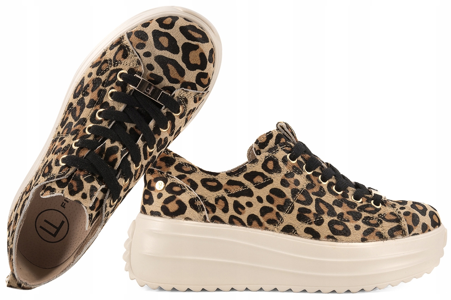 Filippo DP6795 Dámské Polobotky Tenisky Na Platformě Kožené leopard 41