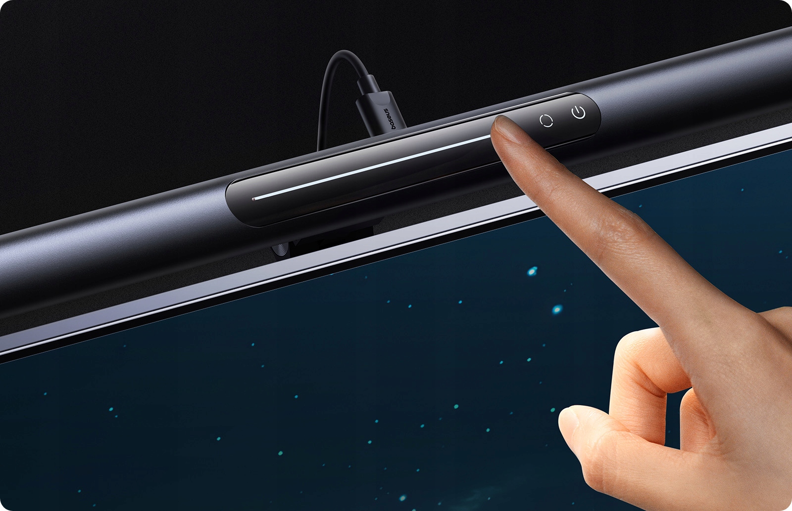 BASEUS I-WOK3 LAMPKA LED DO KOMPUTERA MONITORA REGULOWANA NOCNA MAGNETYCZNA Długość/wysokość 48.5 cm