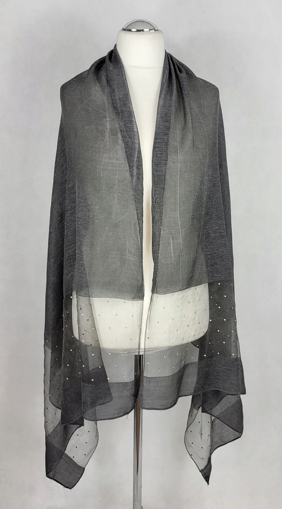309 Elegancki SZAL na sukienkę GRAFITOWY melanż Marka inna