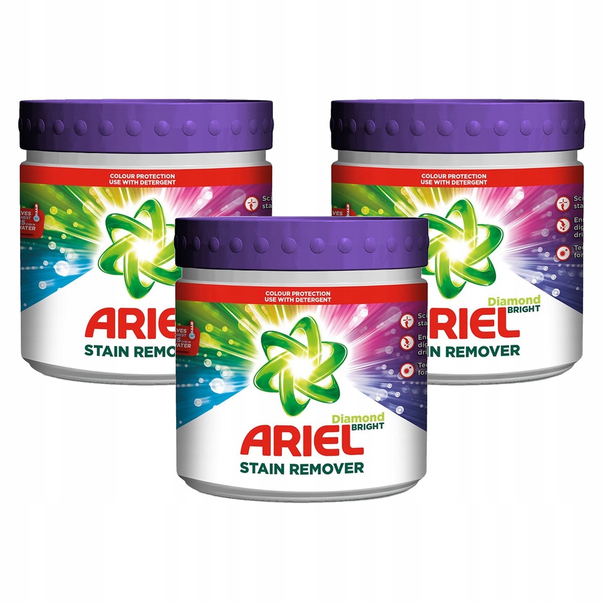 3x Odstraňovač skvrn na barvu Ariel Stain Remover s odměrkou 500 g