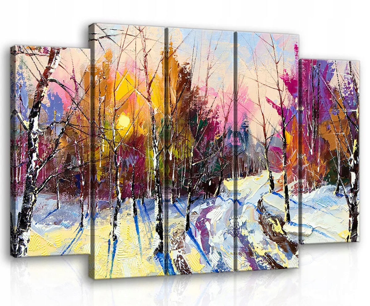 Obraz Na Plátně Canvas 150x100 Les Zima Krajina