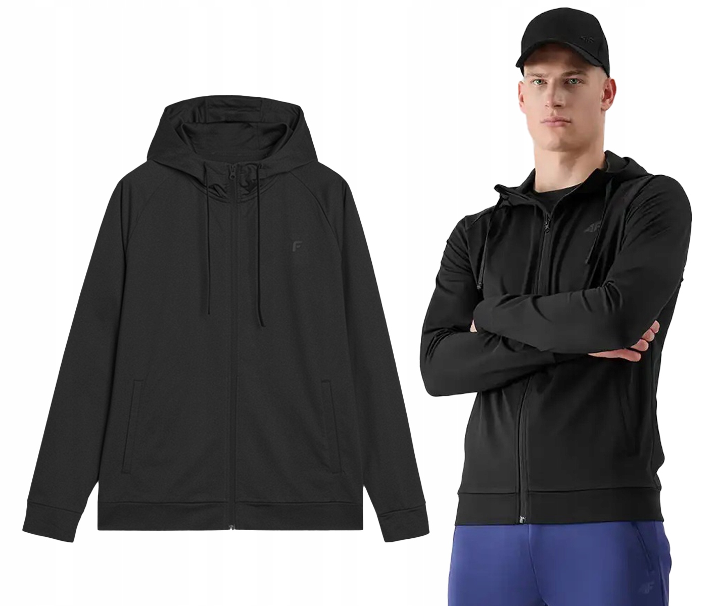 Pánská mikina sportovní zateplená mikina 4F M512 20S, černá, velikost L