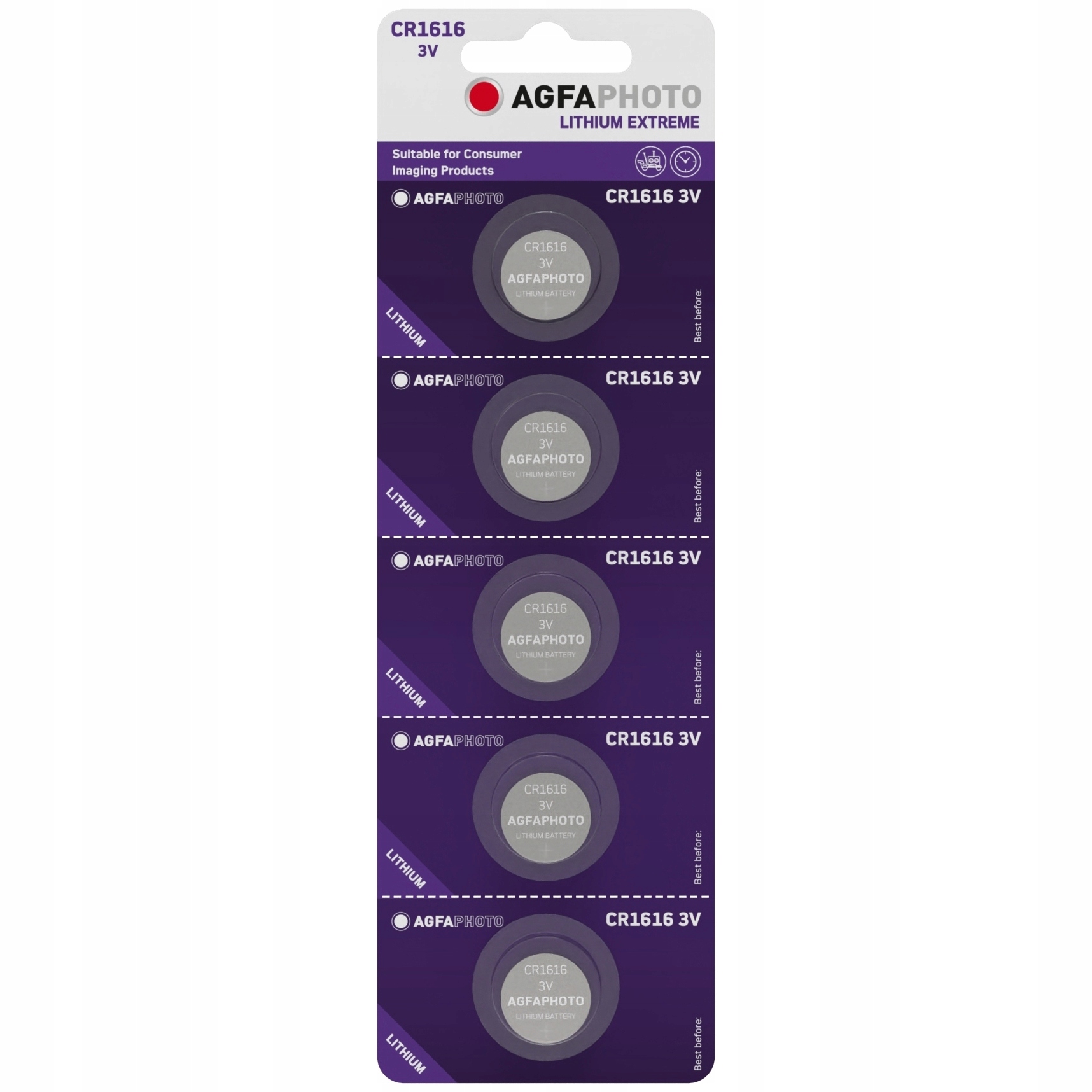 

5x Bateria Guzikowa Agfaphoto CR1616 3V Litowa