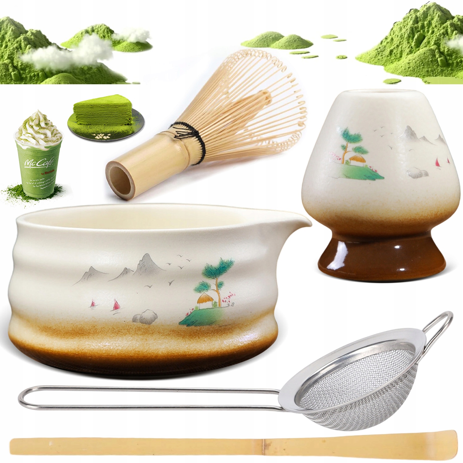 Levně Bambusový Dárková Sada Na Čaj Matchy Chashaku 5KS Ideální Dárek