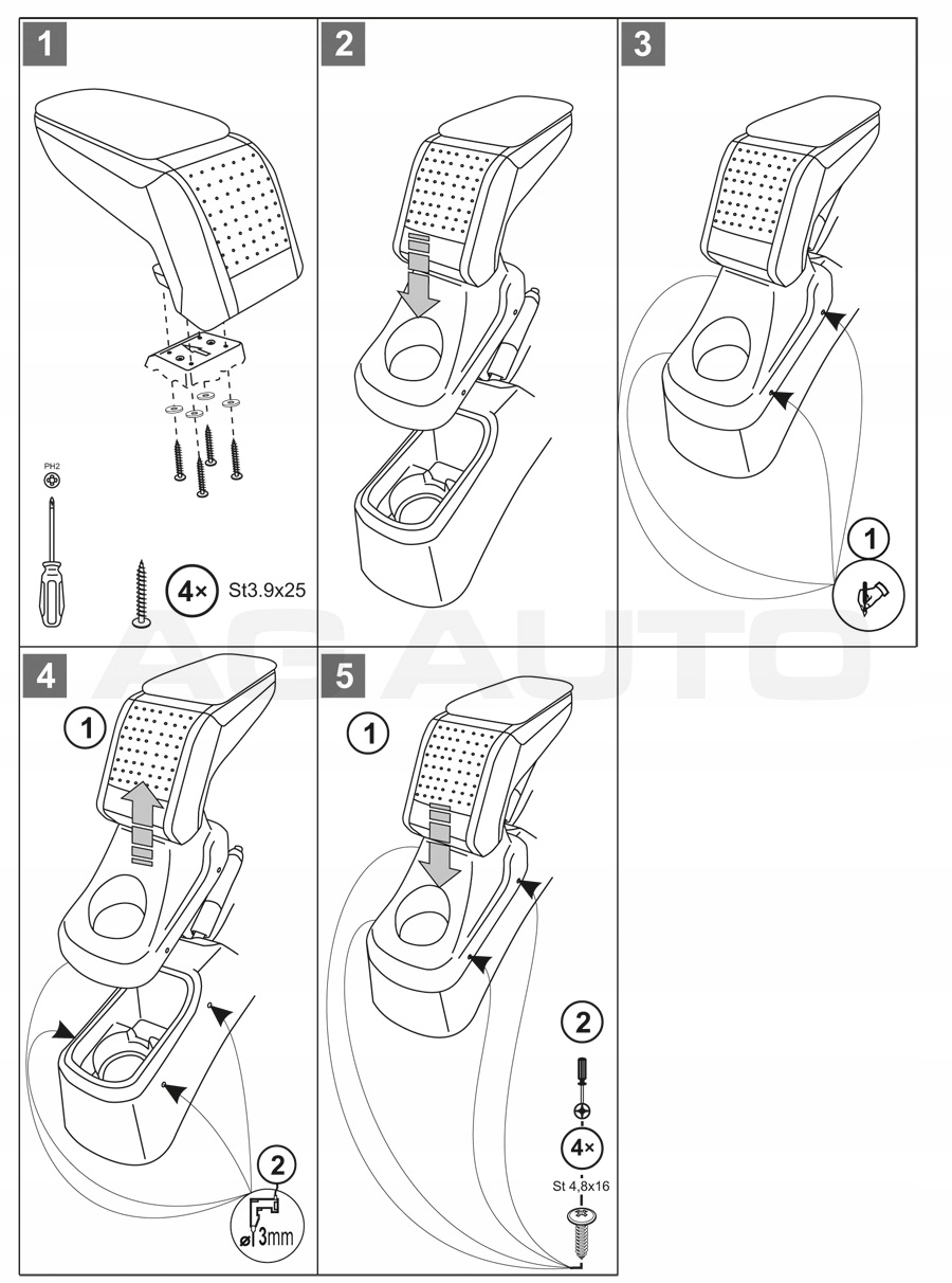 V00808 - Стандарт ARMREST CITROEN C4 CACTUS, 2014 ->