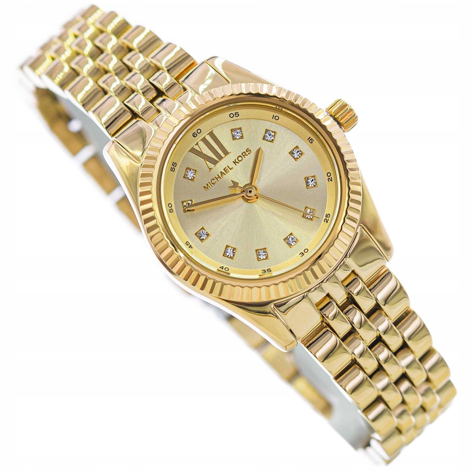 Dámské Hodinky Michael Kors MK4741 Lexington Zirkony Elegantní Zlaté