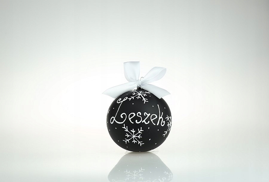 

Bombka szklana z Kokardą i imieniem dedykacją 10cm