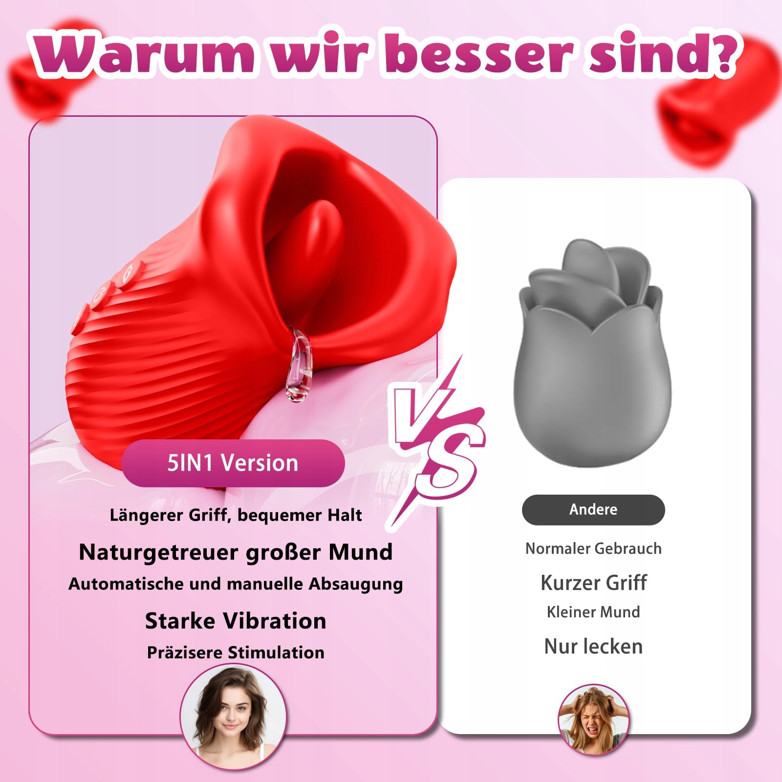 DLA PAR VIBRATOR Z JĘZYKIEM DLA KOBIET STYMULATOR KLITORIS WIBRATOR — miniatura 4