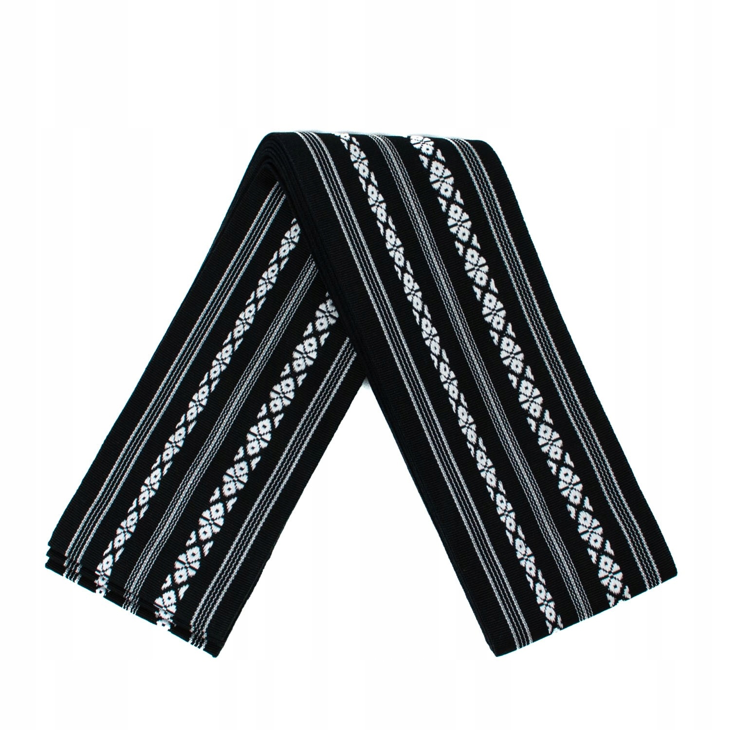 Pásek Kaku Obi pro Iaido Kendo Kenjutsu Aikido Černobílý 100% bavlna Jp