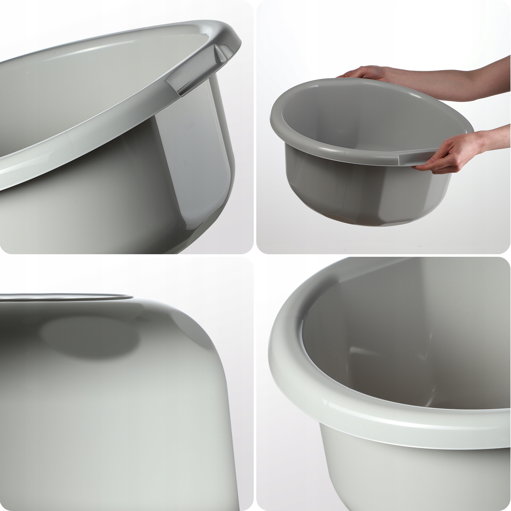 MISKA NA PRANIE 20L OKRĄGŁA MIEDNICA SZARA Szerokość produktu 44.5 cm