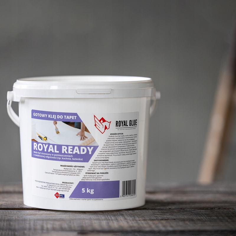 Gotowy KLEJ DO TAPET ROYAL READY 5kg klej do tapet z włókna szklanego Marka inny