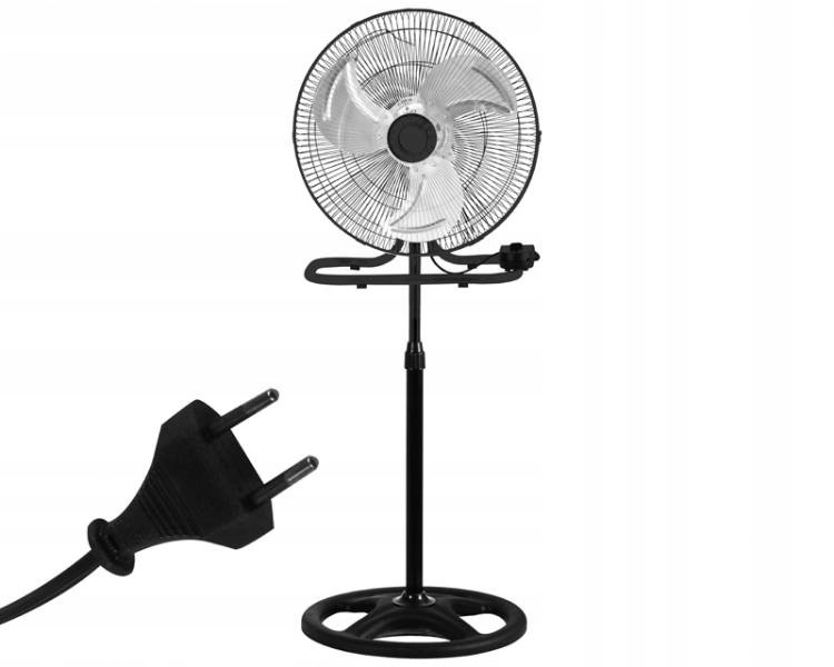 WENTYLATOR 3 W 1 CICHY UNIWERSALNY CHROM ELEGANCKI BIURO MIESZKANIE Sterowanie mechaniczne