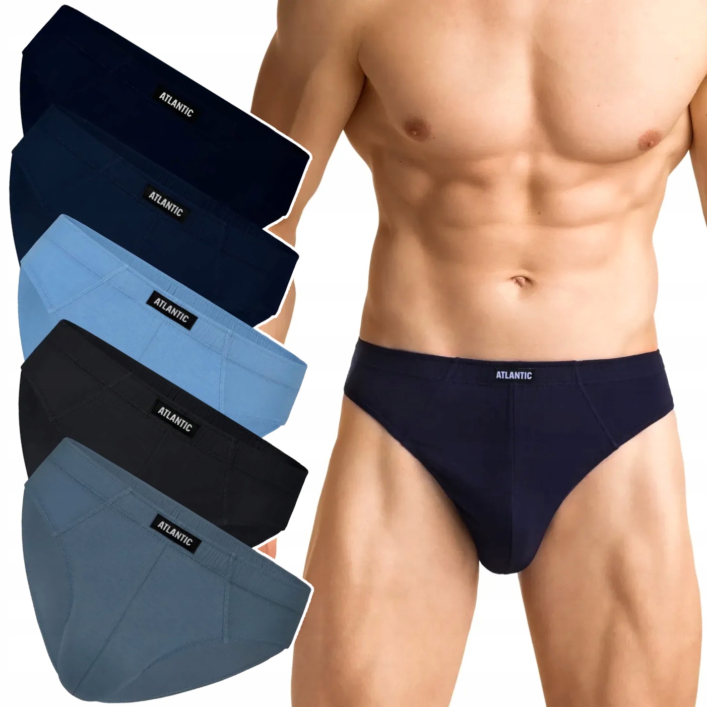 Pánské Slipy Atlantic 5SMP-002 sportovní bavlněné 5-PAK M