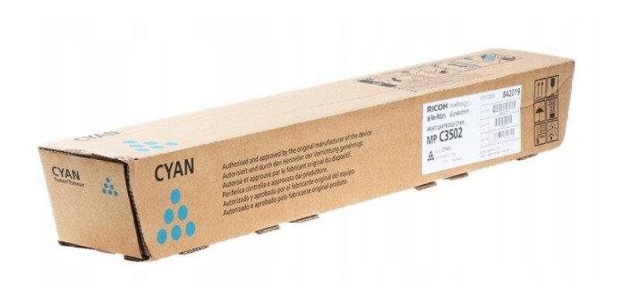 Toner Ricoh Mp C3502 841654 841742 842019 Originál cyan MPC3502 MPC3002