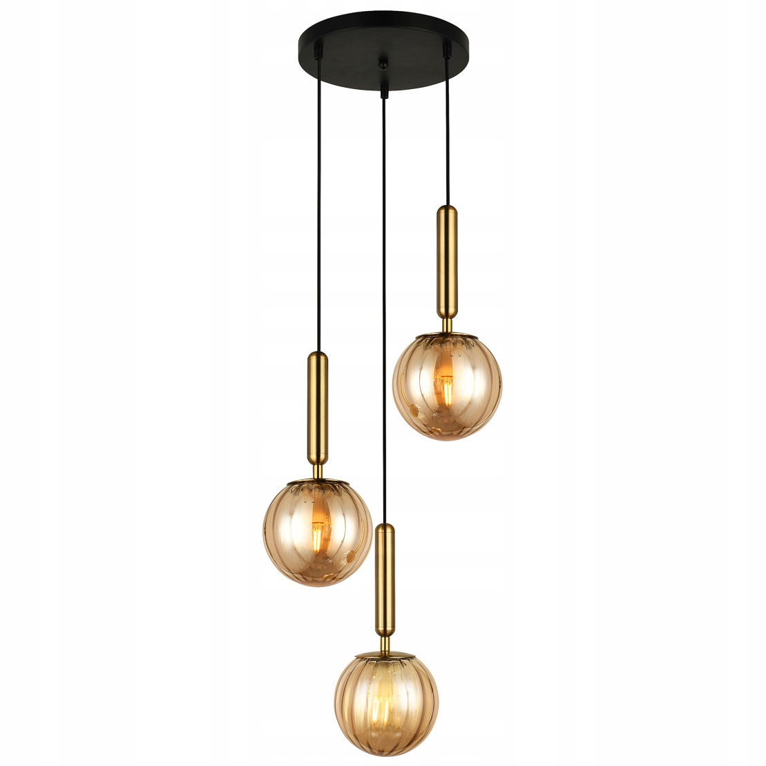 

Lampa wisząca Ravena mosiądz kule plafon Italux