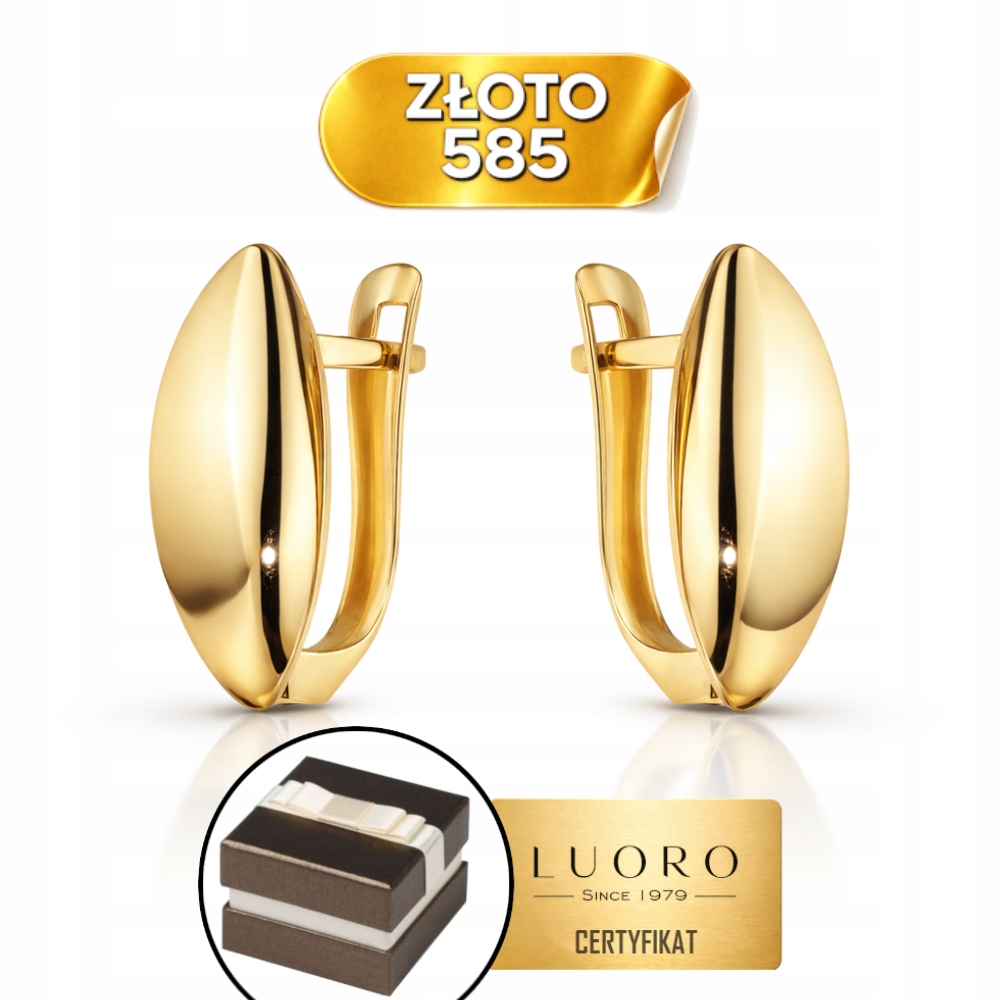 Náušnice Zlaté 585 14k Klasické Slzy Dárek