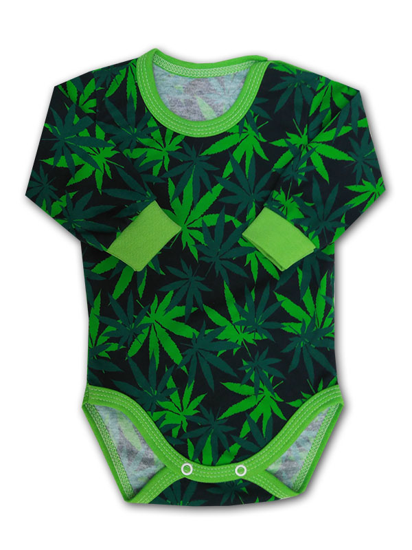 

Body dł. rękaw 3D Marihuana konopie 68