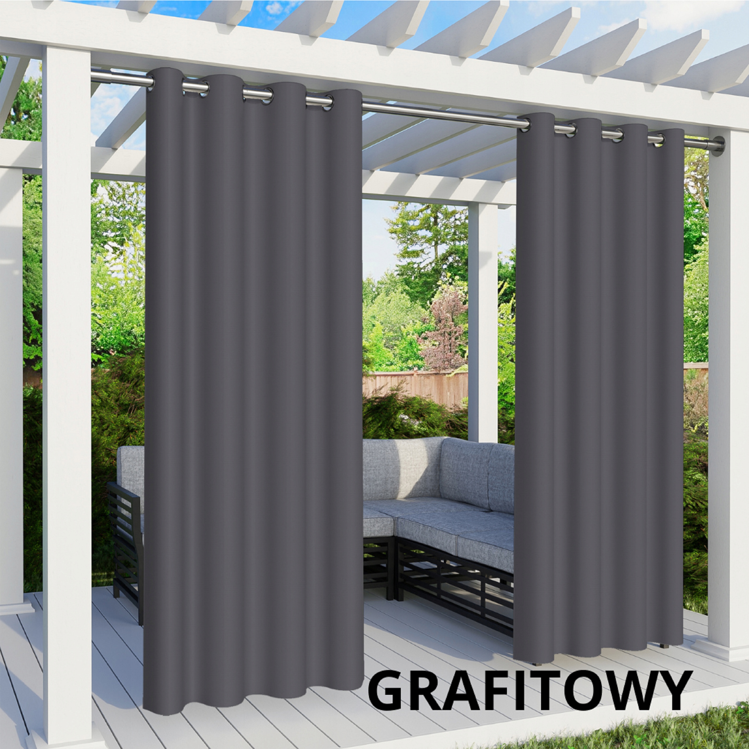 ZASŁONA OGRODOWA 260x155 WODOODPORNE ZASŁONY OGRODOWE NA PRZELOTKACH TARAS Szerokość 1.55 m